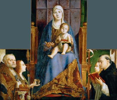 Madonna with Saints Nicholas of Bari, Anastasia, Ursula, Dominic, and Helen by Antonello de Antonio